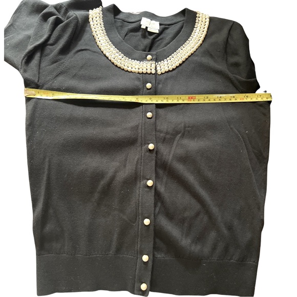 Kate Spade Three Quarter Black Diamond and Pearl Sweater. Never worn! Size M. - Picture 4 of 5